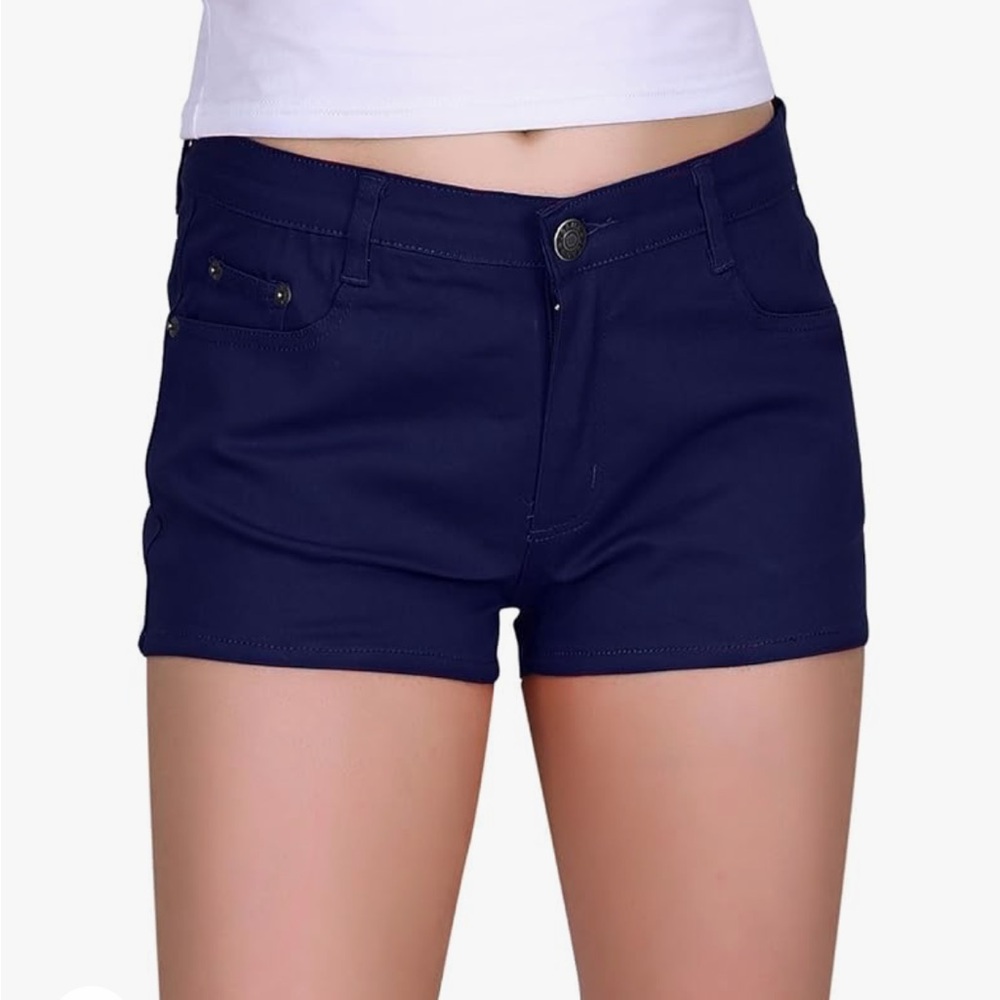 HDE Denim Booty Shorts - Navy